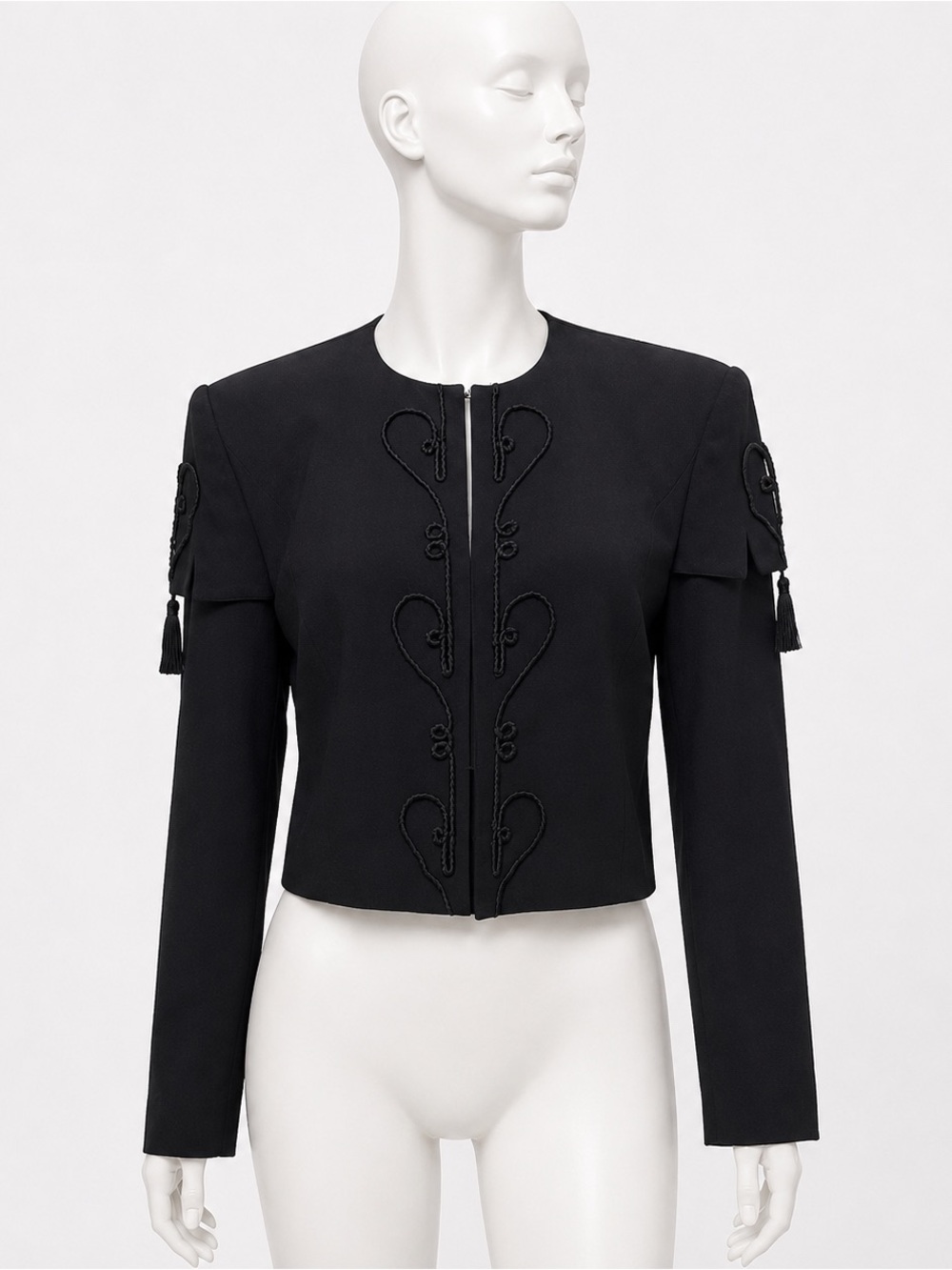 Vintage Blossom Rosen black cropped jacket